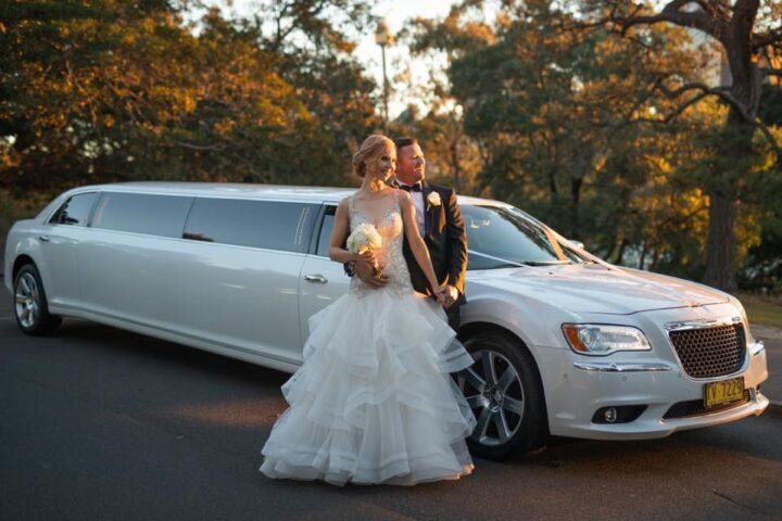 Congratulations to our couple Daniel & Olivia on their wedding day. HF Wedding & Hire cars can provide our stunning Chrysler stretch limousines for your special day too.
